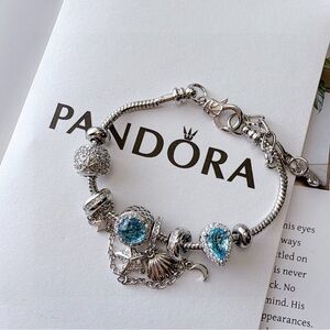 Pandora Silver Bracelet with Teal Accents
